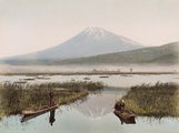 Az ország legmagasabb hegye, a Fudzsi látképe Kasivabarából