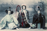 Három fiatal táncosnő 1870 körül