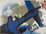 Ezen az art deco plakáton egy brit íjász éppen egy harci repülőgépet lő ki Japánra, a háttérből pedig tanok és hajók fedezik. A háború végén megjelent plakáttal a készítők azt igyekeztek érzékeltetni, hogy a britek nem csak Európában veszik fel az ellenséggel a kesztyűt