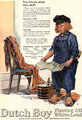 Ólomfehér olajfestékkel játszó kisfiú az 1920-as évekből