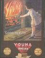 A jó egészséghez elengedhetetlen a Youma-kenyér fogyasztása, amelyet a kislány – vélhetően bármilyen szülőt sokkoló módon – a kandallótól néhány centire állva pirít meg ezen az 1900-es évek elején készült plakáton