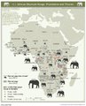 Az afrikai elefánt orvvadászat általi fenyegetését mutató CIA-térkép 2013-ból