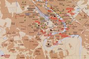  2003-as CIA-térkép Bagdad különböző stratégiai pontjairól, a piros jelek Szaddam Husszein központhoz közeli tartózkodási helyeit mutatják