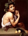 Ha a férfiak bociszemű, göndörhajú nőnek néznek ki, a festő csak Caravaggio lehet. Korántsem ez az egyetlen jellemző azonban az itáliai festő műveire, elég csak megnézni a Dávid Góliát fejével, vagy a Judit lefejezi Holofernészt című munkáját. A fenti képen Caravaggio Beteg Bacchus című korai, 1593-94-ben készült önarcképe látható, amely magát a festőt ábrázolja, amint egy súlyos járványos megbetegedést követően lábadozik