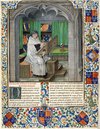 Vincent de Beauvais írás közben. A Speculum historiale francia fordításából. Bruges, 1479-1480