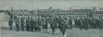 Az osztrák-magyar misszió által kiképzett perzsa hadosztály díszszemléje