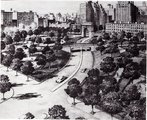 Robert Moses 1961-es terve a Fifth Avenue Washington Square Parkon történő átvezetésére