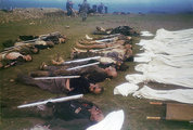Holttestek az ohrdufi koncentrációs táborban 1945 áprilisában, a tábor felszabadítását követően