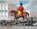 A kép az apja, III. György betegsége miatt régenshercegként kormányzó későbbi IV. Györgyöt ábrázolja, amint Richard Brinsley Sheridan-fejű lován (a politikus az 1788-as régenskrízis során összekötőként működött a későbbi IV. György és a whigek között) az ellenzék prominenseinek fejét ábrázoló kövek között halad az utcán. A herceg éppen szeretőjéhez, Lady Hertfordhoz tart.