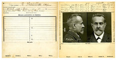 Antropometriai adatlap Alphonse Bertillon fotójával