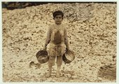 A mindössze öt esztendős, angolul egy szót sem tudó Manuel garnélarákok és osztrigák kagylóhéjait vitte ki egy mississippi élelmiszergyár szeméttelepére (1911)