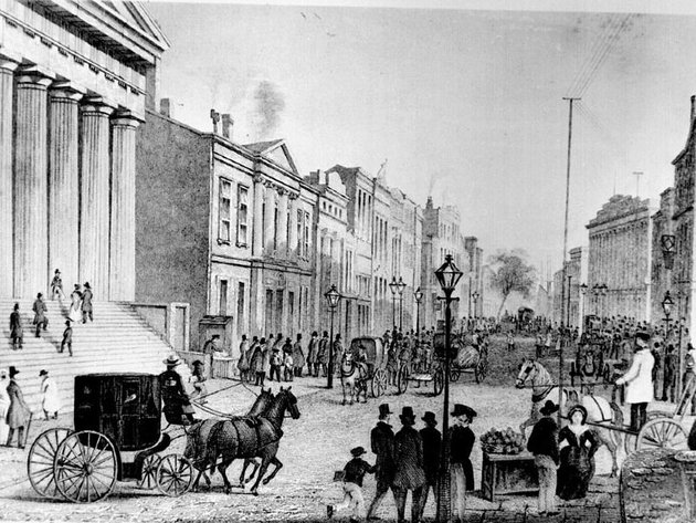 A Wall Street a Broad Street sarkáról, 1867-ben