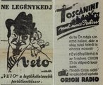 A Sporthírlap 1937. február 27-i lapszáma 3. oldalának hirdetései