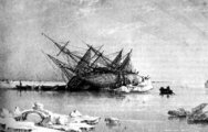 Az HMS Terror a jég fogságában (kép forrása: Wikimedia Commons)