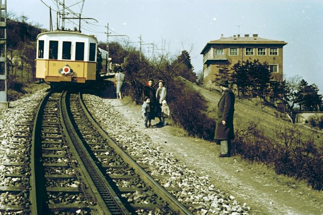 Megálló az Esze Tamás Iskolánál, 1960 (kép forrása: Fortepan / Fortepan)