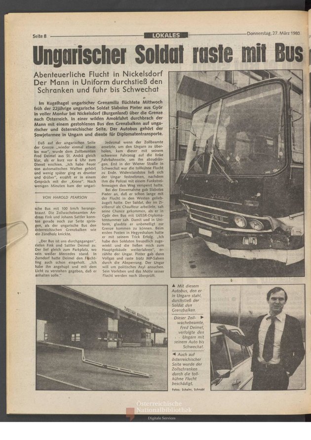 A Neue Kronen Zeitung tudósítása, 1980. március 27.