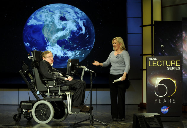 Stephen Hawking és lánya, Lucy Hawking 2008-ban