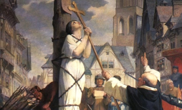 Jeanne d'Arc a máglyán imádkozik