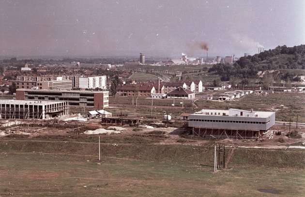 Panorámakép az épülő Kazincbarcikáról, 1971 (Kép forrása: Fortepan / Lechner Nonprofit Kft. Dokumentációs Központ)