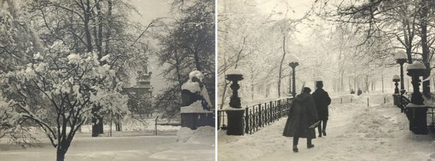 Régi nagy telek emléke: a hóbundába öltözött Városliget az 1930-as években.