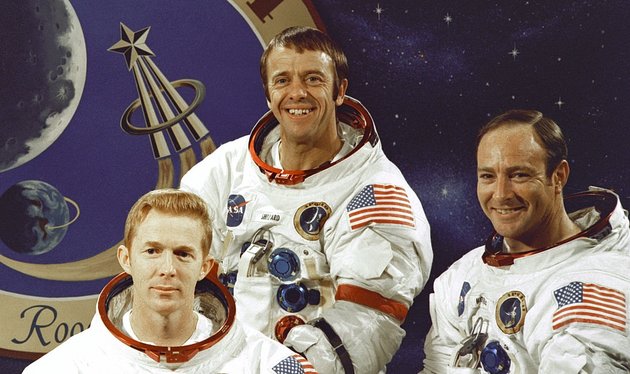 Az Apollo–14 legénysége: Stuart A. Roosa, Alan B. Shepard és Edgar D. Mitchell