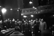 Szálasi Ferenc volt nyilas miniszterelnök tanúkihallgatása a Zeneakadémia Nagytermében 1945. december 17. és 1946. január 7. között (MTI)