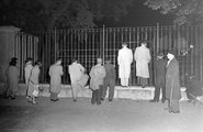 Koncerthallgatók a Károlyi kert kerítésénél (1958)