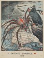 John Bull, vagyis Nagy-Britannia francia katonákat evő pókként látható a német térképen. A császáriak művésze mindezzel azt akarta kifejezni, hogy a britek birodalmi törekvései nem ismernek határt.