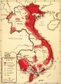  A Viet Minh által birtokolt, illetve fenyegetett területek Délkelet-Ázsiában az 1951-es évben.