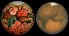 A Mars térképe 1894-ből és a Hubble-teleszkóp felvételén