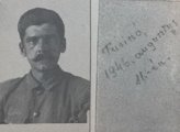 Szoboszlay György a hadifogságban, mellette a kép hátoldala <br /><i>Forrás: Gyorsan haza! Szkoro damoj!</i>