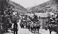 Az Oregon állambeli Canyon City felvonulása 1885-ben