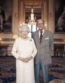 A királyi pár 70. házassági évfordulója alkalmából készült portré.