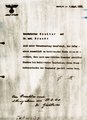 Az eutanáziaprogramot engedélyező, Hitler által aláírt levél 1939. szeptember 1-jéről