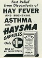 Szénanátha és asztma tüneteire reklámozott amerikai tabletta a 20. századból