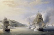 Az Algír megszállását kísérő zárótűz a francia hajókról, 1830.