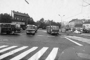 Buszok a Moszkva téren (ma Széll Kálmán tér) 1980-ban <br /><i>Fortepan</i>
