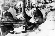 Kínai katonák Koreában egy szovjet golyószóróval