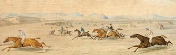 Galoppverseny résztvevői 1830-ban, az első pesti lóversenytéren(2)