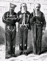Három Klan-tag, akiket Mississippiben tartóztattak le 1871-ben. Egy fekete család ellen kíséreltek meg gyilkosságot.