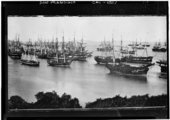 Az aranyásók magukra hagyott hajói a San Francisco-öbölben 1849-ben