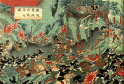 A szamurájkor végét jelentő sirojamai csata (1877. szeptember 24.) ábrázolása