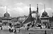 Szent Gellért tér, Szabadság híd (Ferenc József híd) budai hídfő, 1928