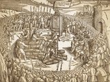 Nicholas Ridley és Hugh Latimer 1555-ös kivégzése John Foxe vértanúkról szóló könyvében