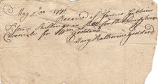 Mary Goddard aláírása egy fennmaradt papírdarabon