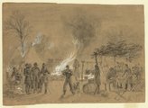Hálaadás egy északi katonai táborban a polgárháború alatt,1864.
