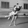 A Magyar Állami Operaház balett próbaterme, Róna Viktor és Orosz Adél balettművészek, 1959