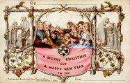 Sir Henry Cole első karácsonyi képeslapja, 1843 (kép forrása: whychristmas.com)