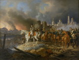 Napóleon nézi, amint Moszkva a tűz martalékává lesz