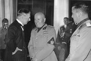 Ciano (j) Mussolinivel (k) és Neville Chamberlain brit miniszterelnökkel a müncheni konferencián 1938. szeptember 29-én (kép forrása: ww2today.com)